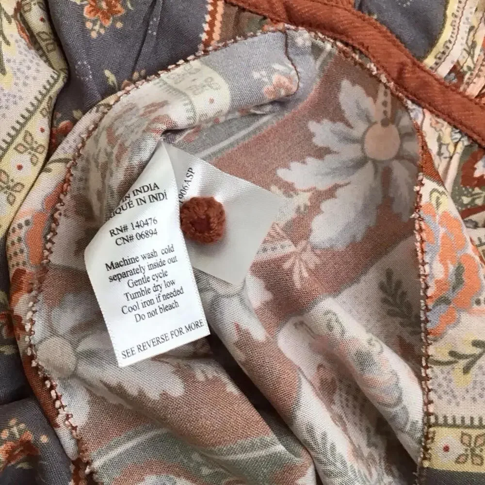 NWT - Faherty Sparrow Long Sleeve Blouse Ashord Print Size XS - Picture 8 of 8